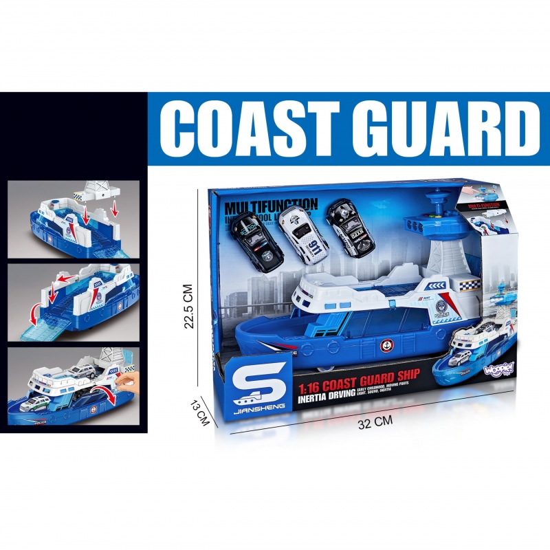 WOOPIE Łódź Policyjna Patrolowa Interaktywna - Skala 1:16 + Autka 3 szt. - obrazek 6