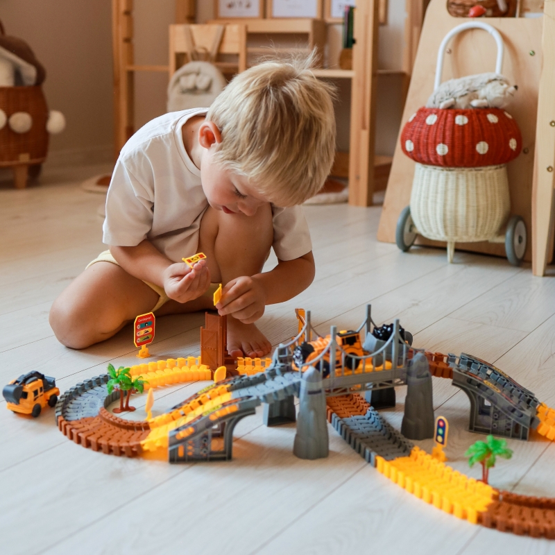 WOOPIE Tor Samochodowy XXL Kolejka Elektryczna Plac Budowy 174 el. - obrazek 8