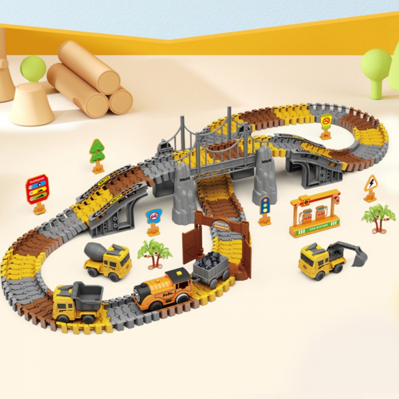 WOOPIE Tor Samochodowy XXL Kolejka Elektryczna Plac Budowy 174 el. - obrazek 9