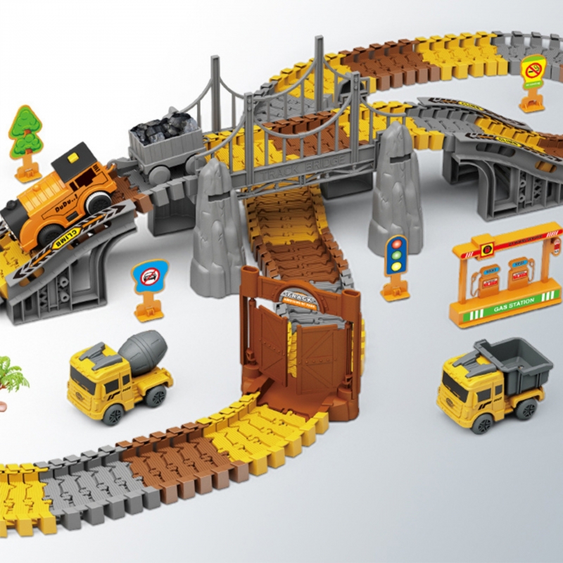 WOOPIE Tor Samochodowy XXL Kolejka Elektryczna Plac Budowy 174 el. - obrazek 12