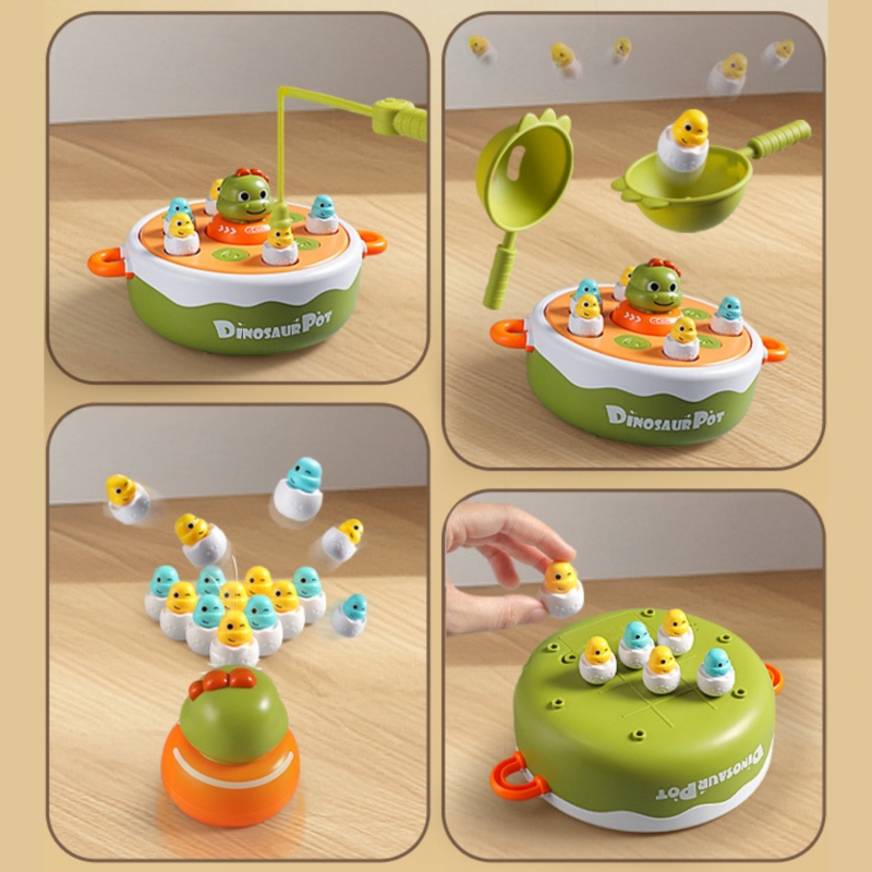 WOOPIE Gra Zręcznościowa Łowienie Dinozaurów 4w1 Katapulta - obrazek 3