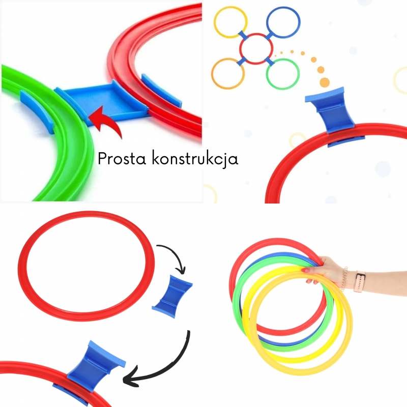 WOOPIE Gra w Klasy Zestaw do Skakania Pierścienie Obręcze 10 szt - obrazek 4