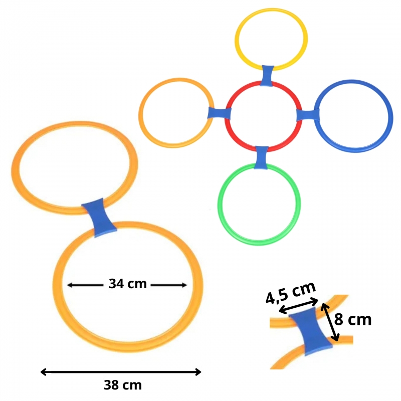 WOOPIE Gra w Klasy Zestaw do Skakania Pierścienie Obręcze 10 szt - obrazek 6
