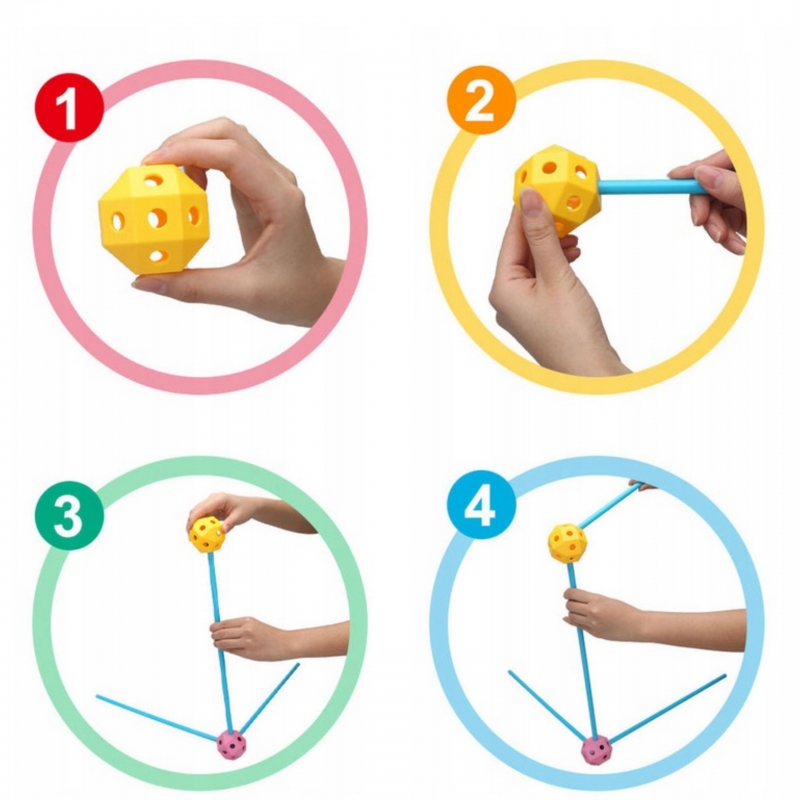 WOOPIE Zestaw Konstrukcyjny XXL Klocki do Budowania Namiotu Bazy Rurki Słomki 340 el. - obrazek 5