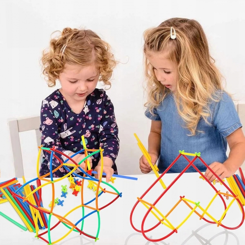 WOOPIE Klocki Konstrukcyjne Kolorowe Słomki 1200 el. - obrazek 2