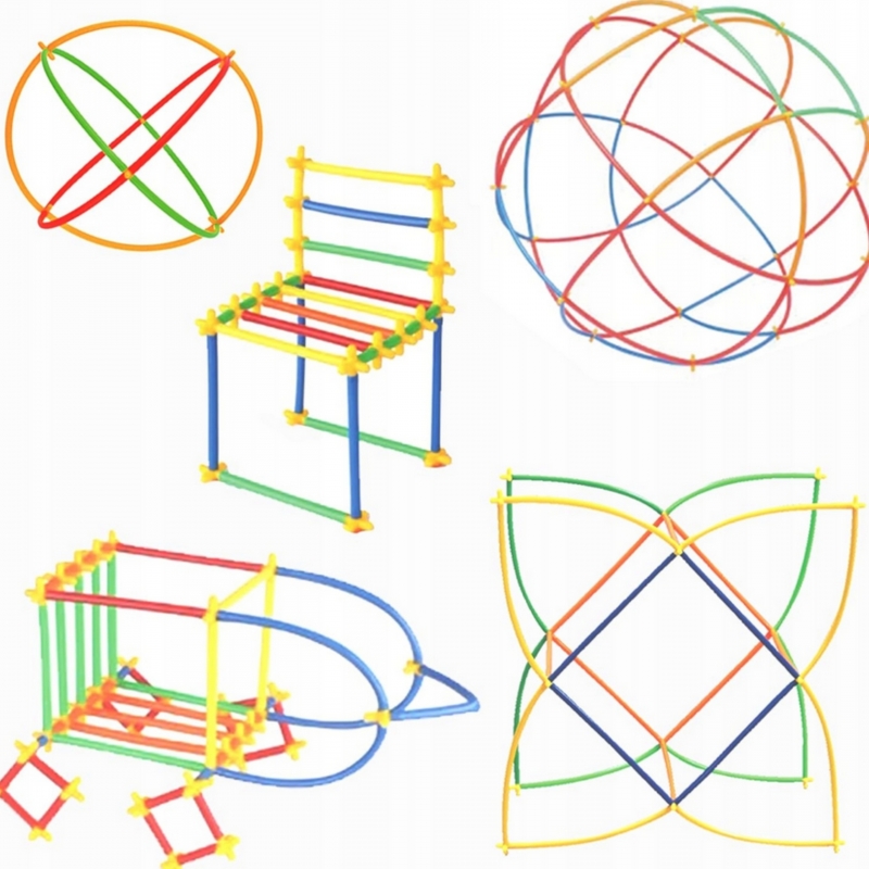 WOOPIE Klocki Konstrukcyjne Kolorowe Słomki 1200 el. - obrazek 4