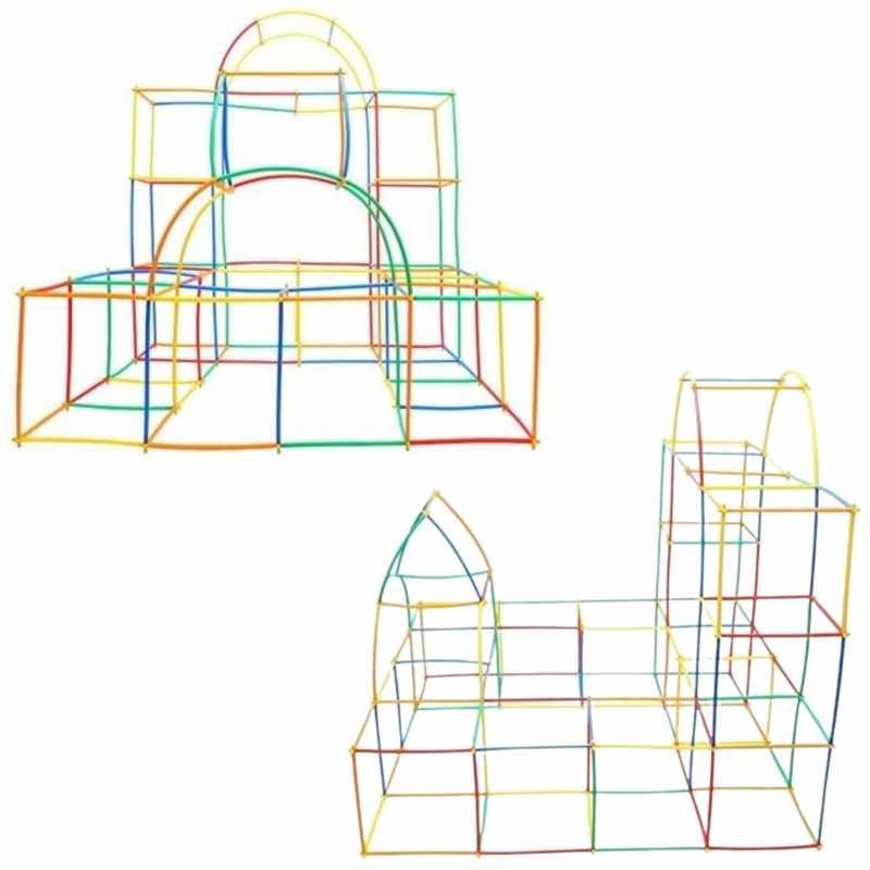 WOOPIE Klocki Konstrukcyjne Kolorowe Słomki 1200 el. - obrazek 5