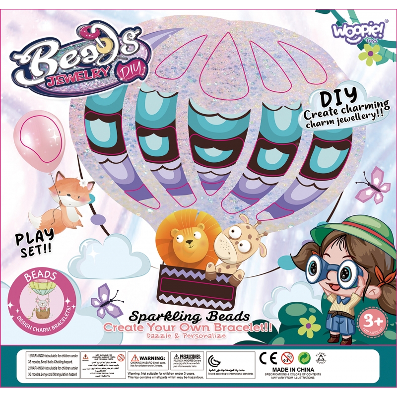 WOOPIE ART&FUN Zestaw do Robienia Biżuterii Bransoletek Wisiorków Pierścionków Nawlekanka - obrazek 3