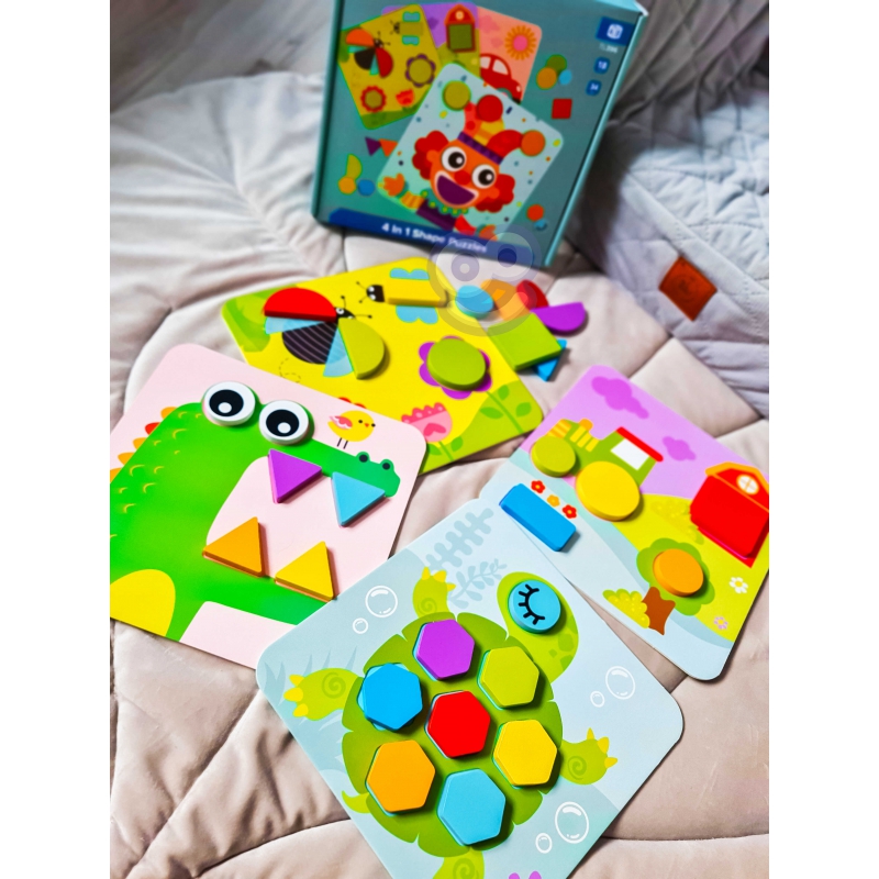 TOOKY TOY Puzzle 4 w 1 Układanka Klocki Mntessori - obrazek 6