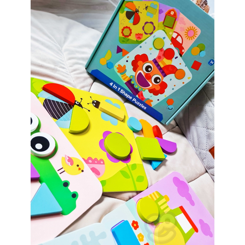 TOOKY TOY Puzzle 4 w 1 Układanka Klocki Mntessori - obrazek 7