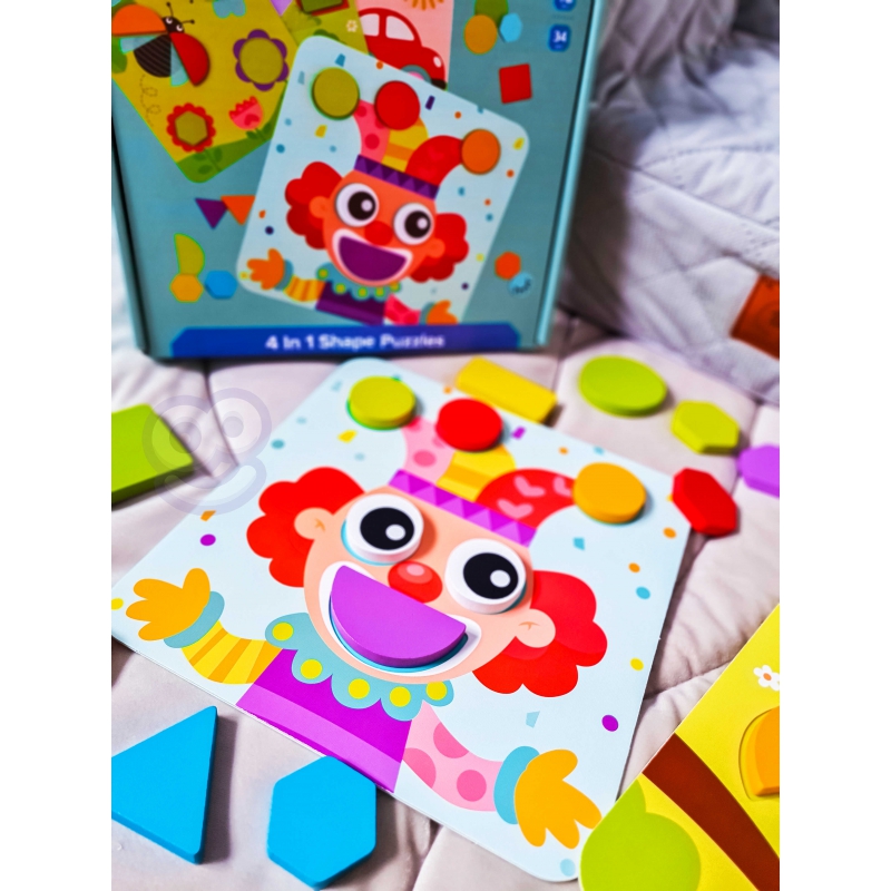 TOOKY TOY Puzzle 4 w 1 Układanka Klocki Mntessori - obrazek 12