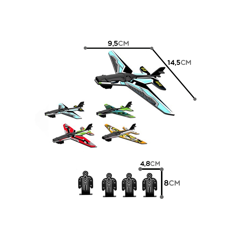 WOOPIE Pistolet Wyrzutnia Samolotów Automatyczna + 4 Samoloty - obrazek 13