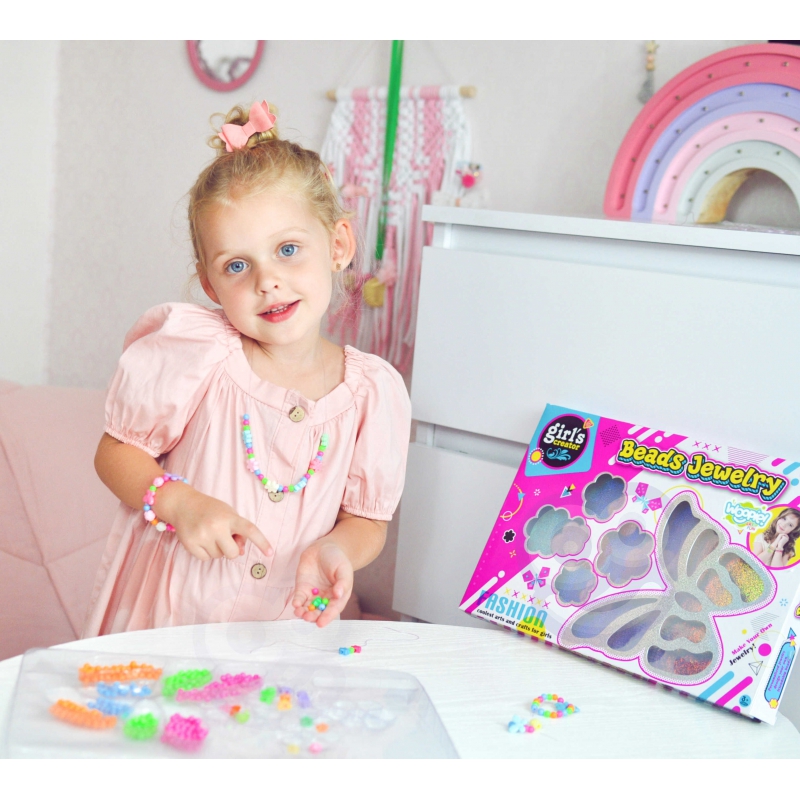 WOOPIE ART&FUN Zestaw do Robienia Biżuterii Bransoletek Wisiorków Pierścionków Kolczyków z Motylkami - obrazek 4