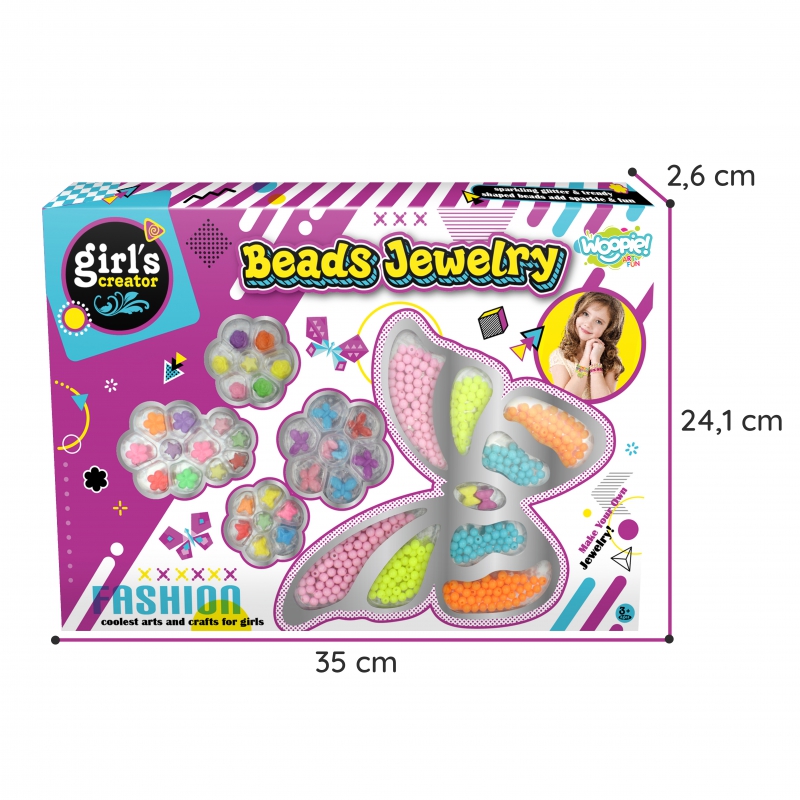 WOOPIE ART&FUN Zestaw do Robienia Biżuterii Bransoletek Wisiorków Pierścionków Kolczyków z Motylkami - obrazek 14