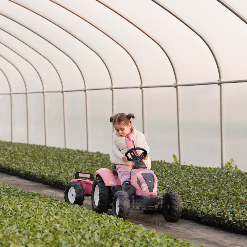 FALK Traktor Country Star Różowy na Pedały + Przyczepka i Klakson od 2 Lat. - obrazek 5