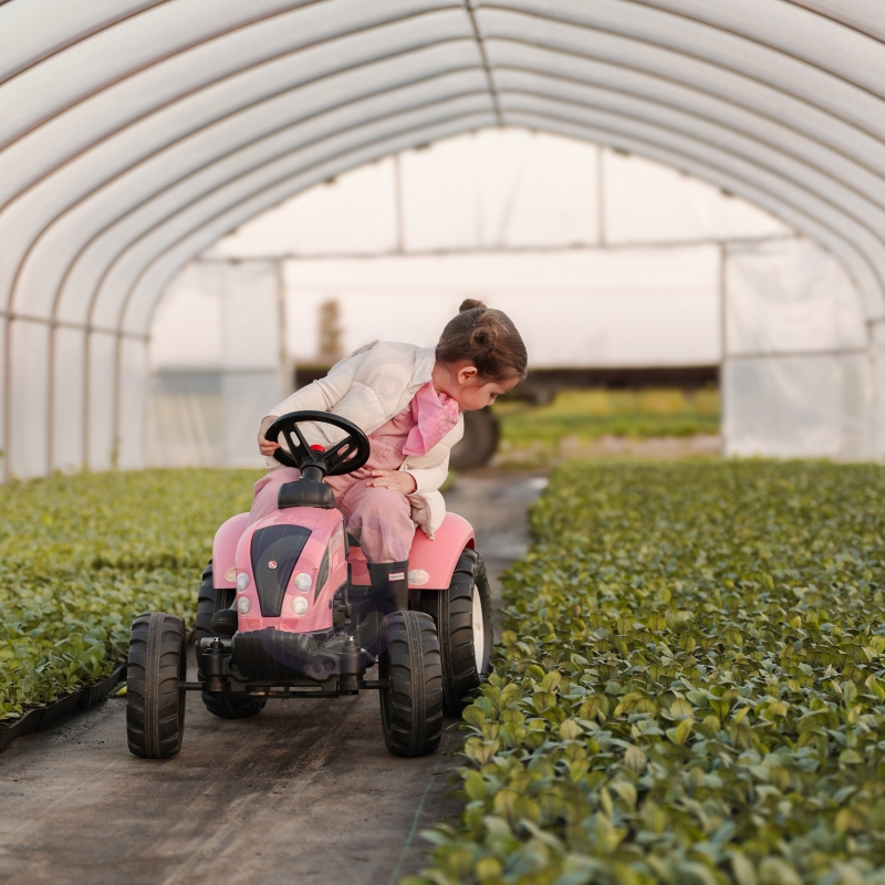 FALK Traktor Country Star Różowy na Pedały + Przyczepka i Klakson od 2 Lat. - obrazek 6