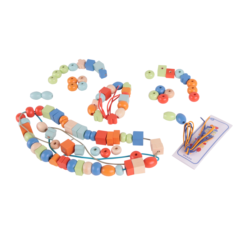 CLASSIC WORLD Drewniane Koraliki Do Nawlekania 96 elementów - obrazek 5