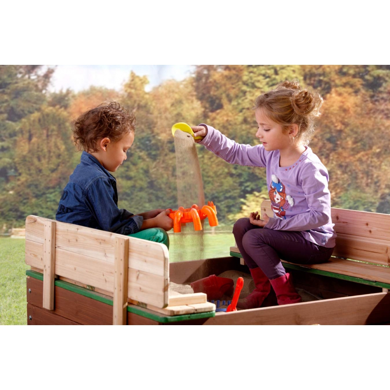 Ella Sandpit AXI wooden sandbox with benches - obrazek 3