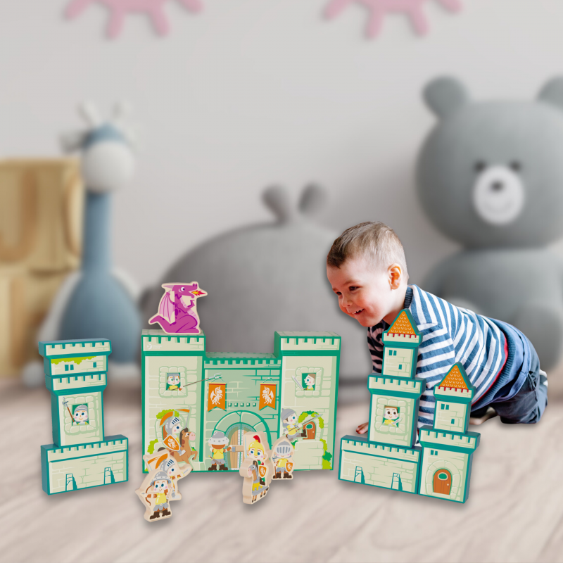 CLASSIC WORLD Klocki Figurka Makieta Zamek Smok 16 el. - obrazek 4