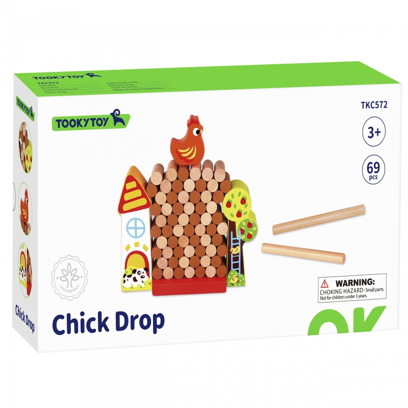 TOOKY TOY Gra Zręcznościowa Spadająca Kura Drewniana Farma - obrazek 15