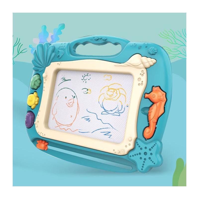 WOOPIE Znikopis Tablica Magnetyczna Kolorowa Stempelki Motyw Oceanu Zielony - obrazek 3