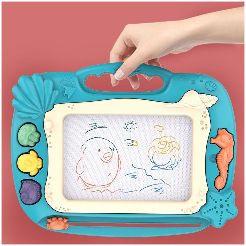 WOOPIE Znikopis Tablica Magnetyczna Kolorowa Stempelki Motyw Oceanu Zielony - obrazek 4