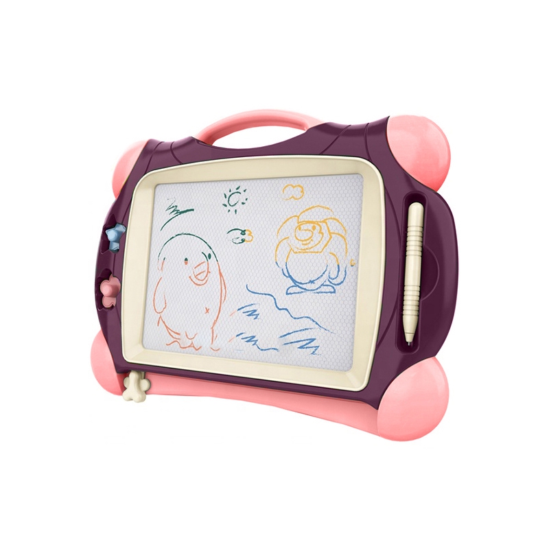 WOOPIE Znikopis Tablica Magnetyczna Kolorowa + 2 Stempelki Fioletowy - obrazek 2