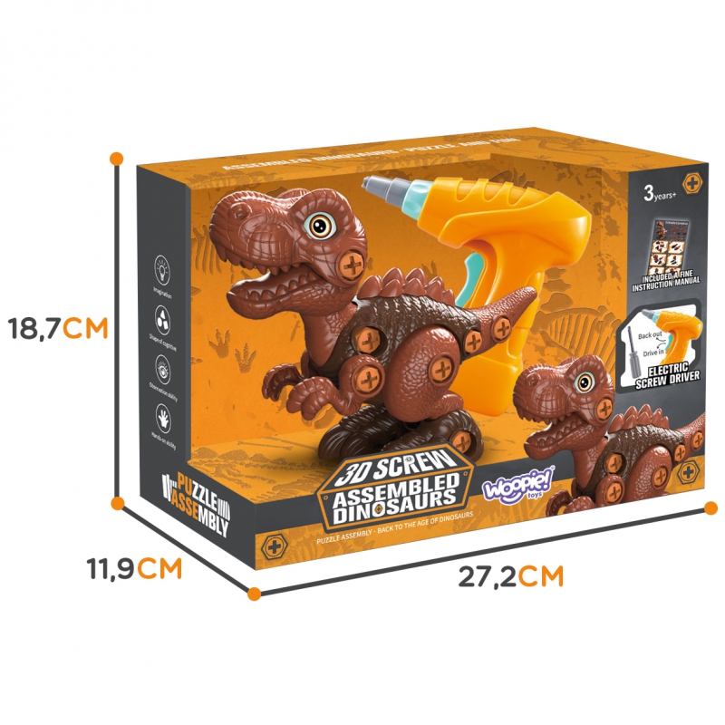 WOOPIE Dinozaur do Skręcania Zestaw Konstrukcyjny + Wiertarka 31 el. - obrazek 10