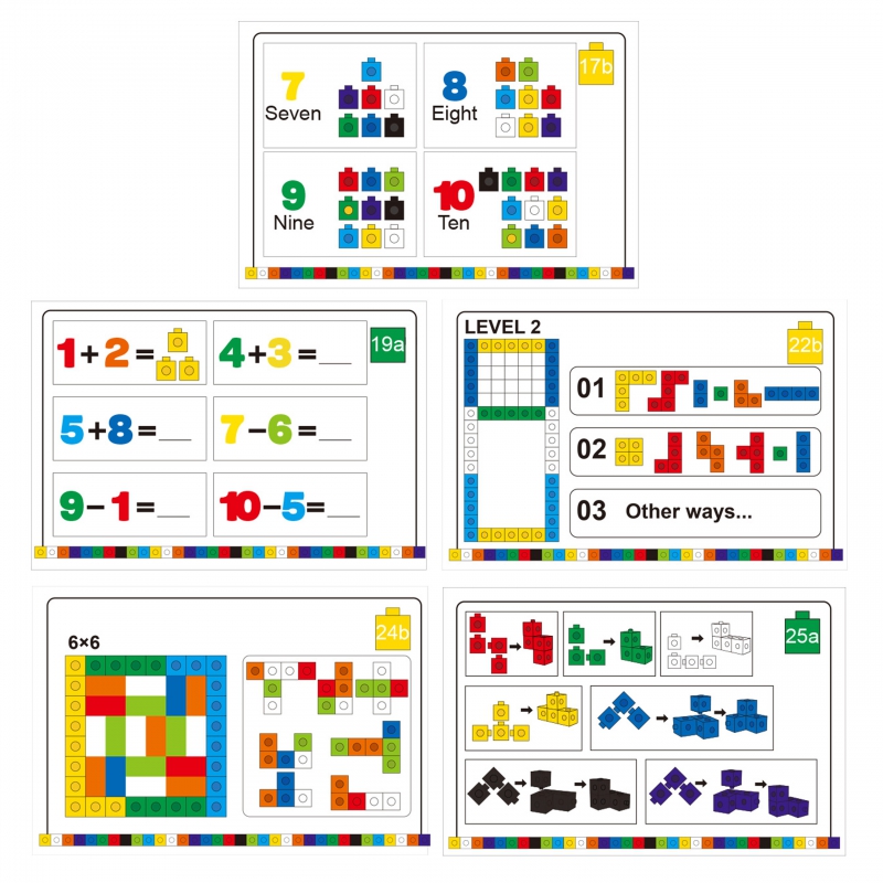 WOOPIE Gra Układanka Matematyczna Klocki Konstrukcyjne + Wzory 148 el. - obrazek 5