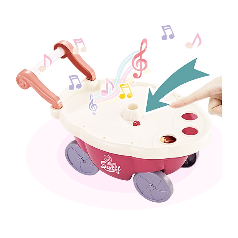 WOOPIE Sklep Food Truck Cukiernia Wózek Stoisko z Lodami Słodyczami Dźwięk Światło + 36 Akc - obrazek 3