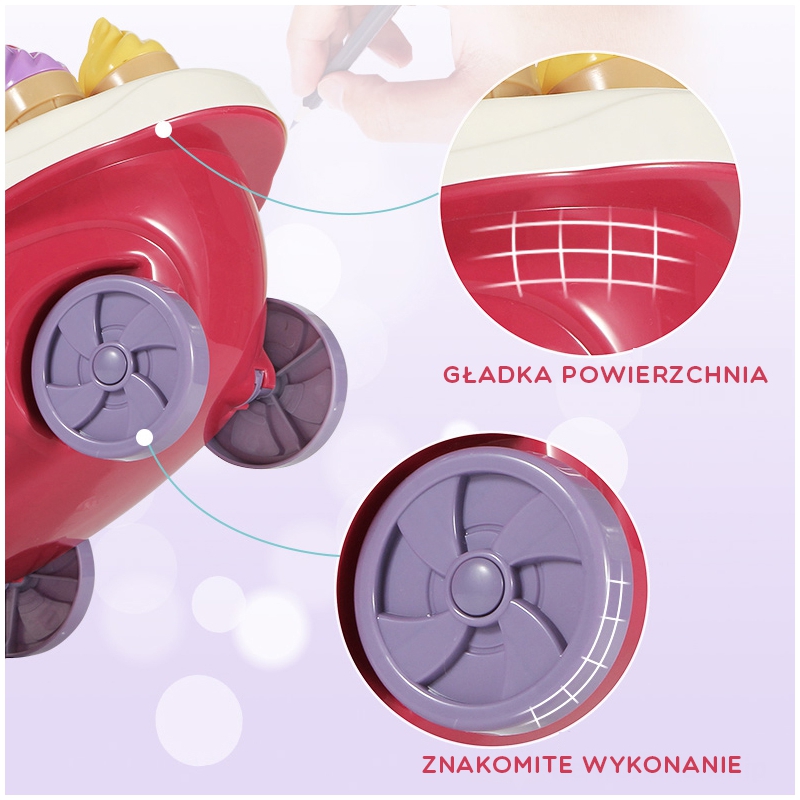 WOOPIE Sklep Food Truck Cukiernia Wózek Stoisko z Lodami Słodyczami Dźwięk Światło + 36 Akc - obrazek 4