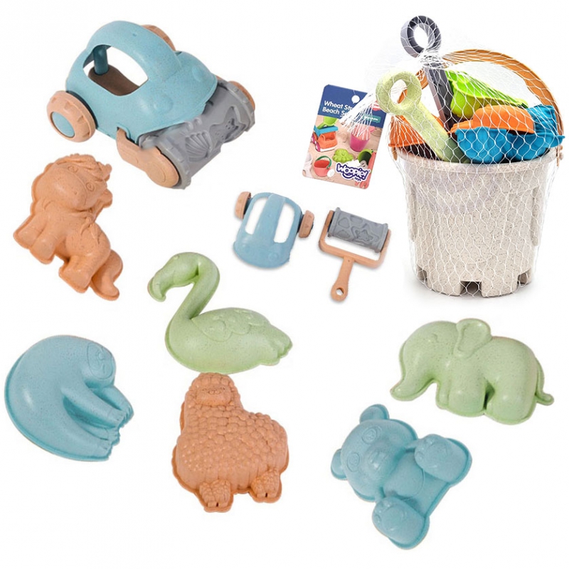 WOOPIE GREEN Zestaw do Piasku z Wiaderkiem i Samochodzikiem 10 el. BIODEGRADOWALNY ORGANICZNY MATERIAŁ - obrazek 14