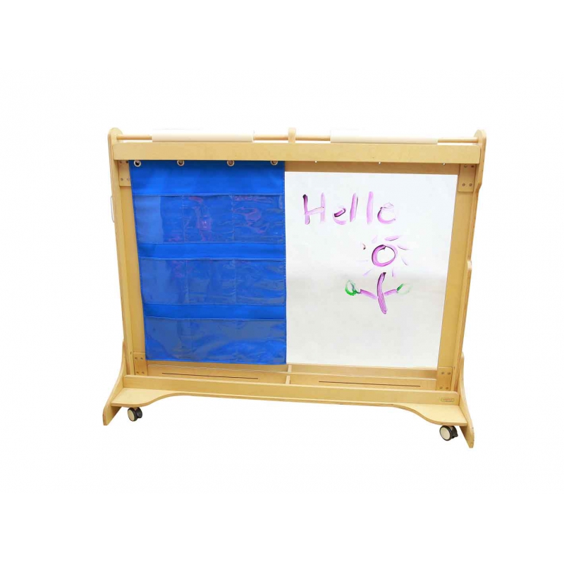 MASTERKIDZ Materiałowy Arkusz Do Wieszania Z Kieszonkami Na Książki i Obrazki Niebieski - obrazek 6