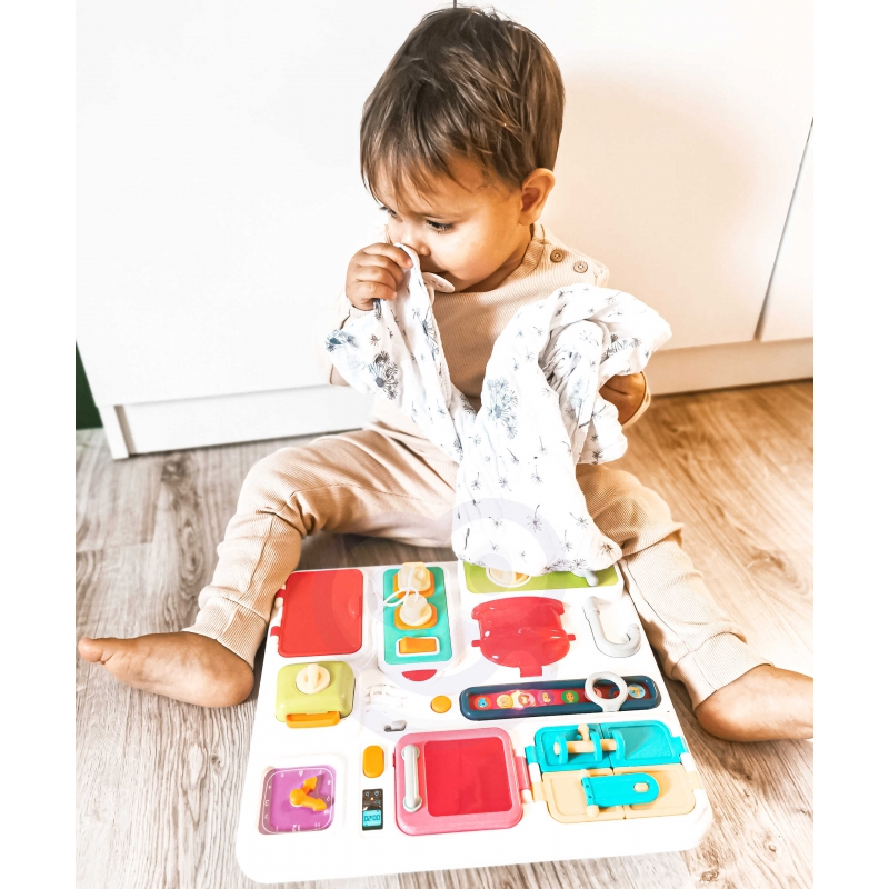 WOOPIE BABY Tablica Manipulacyjna Kuchnia Zegar z Efektami Dźwiękowymi i Świetlnymi Montessori - obrazek 2