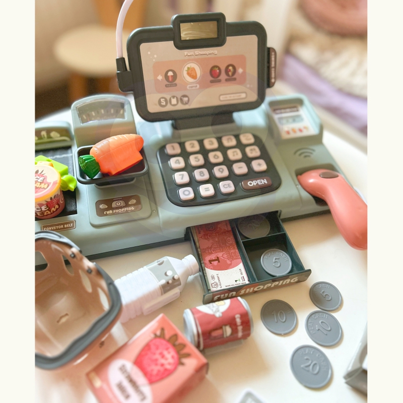 WOOPIE Kasa Sklepowa Dla Dzieci Skaner Waga Mikrofon + 25 Akcesoriów - obrazek 5