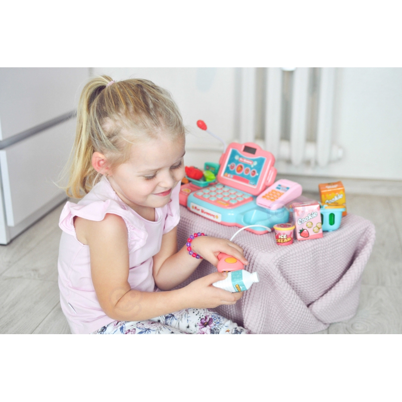 WOOPIE Kasa Sklepowa Dla Dzieci Skaner Waga Mikrofon + 24 Akc. - obrazek 12