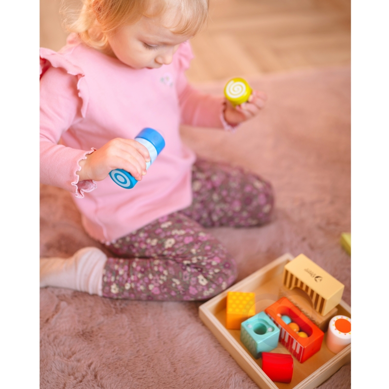 CLASSIC WORLD Drewniane Klocki Sensoryczne 7 Funkcji Układanka Multifunkcyjna Kształty Dźwięk MONTESSORI 14 el. - obrazek 6