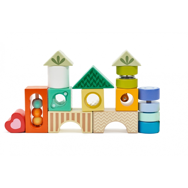 CLASSIC WORLD Drewniane Klocki Sensoryczne 7 Funkcji Układanka Multifunkcyjna Kształty Dźwięk MONTESSORI 14 el. - obrazek 11