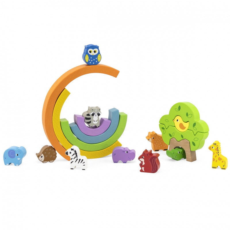 VIGA Drewniana Tęcza Układanka Klocki Kreatywne Montessori - obrazek 10