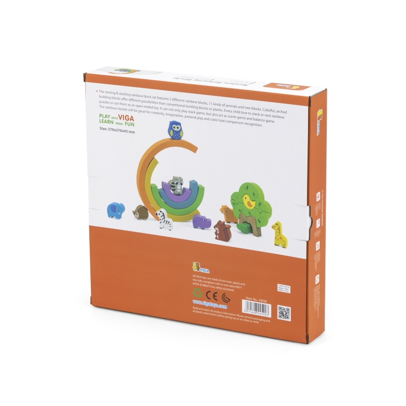 VIGA Drewniana Tęcza Układanka Klocki Kreatywne Montessori - obrazek 13