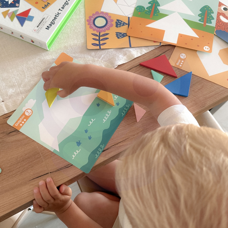 TOOKY TOY Puzzle Tangram Układanka dla Dzieci Nauka Kształtów Figury Kształty 18el. - obrazek 11