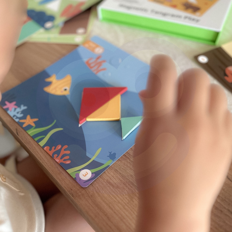 TOOKY TOY Puzzle Tangram Układanka dla Dzieci Nauka Kształtów Figury Kształty 18el. - obrazek 14