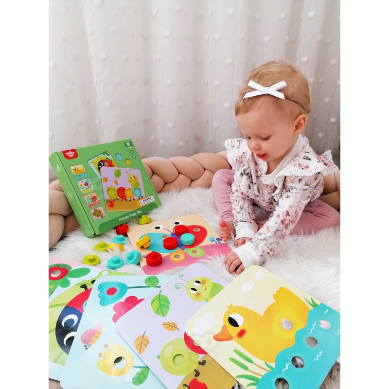 TOOKY TOY Układanka Klocki dla Dzieci Zwierzęta Dopasuj Nauka Kształtów Kolorów + Plansze - obrazek 2