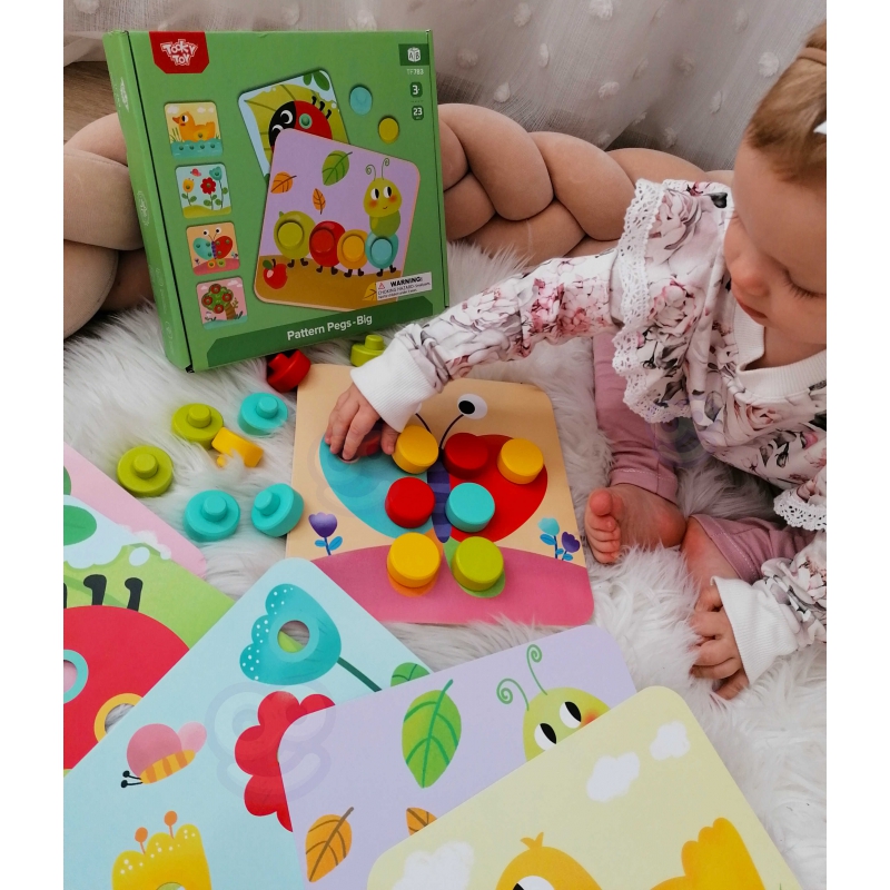 TOOKY TOY Układanka Klocki dla Dzieci Zwierzęta Dopasuj Nauka Kształtów Kolorów + Plansze - obrazek 4