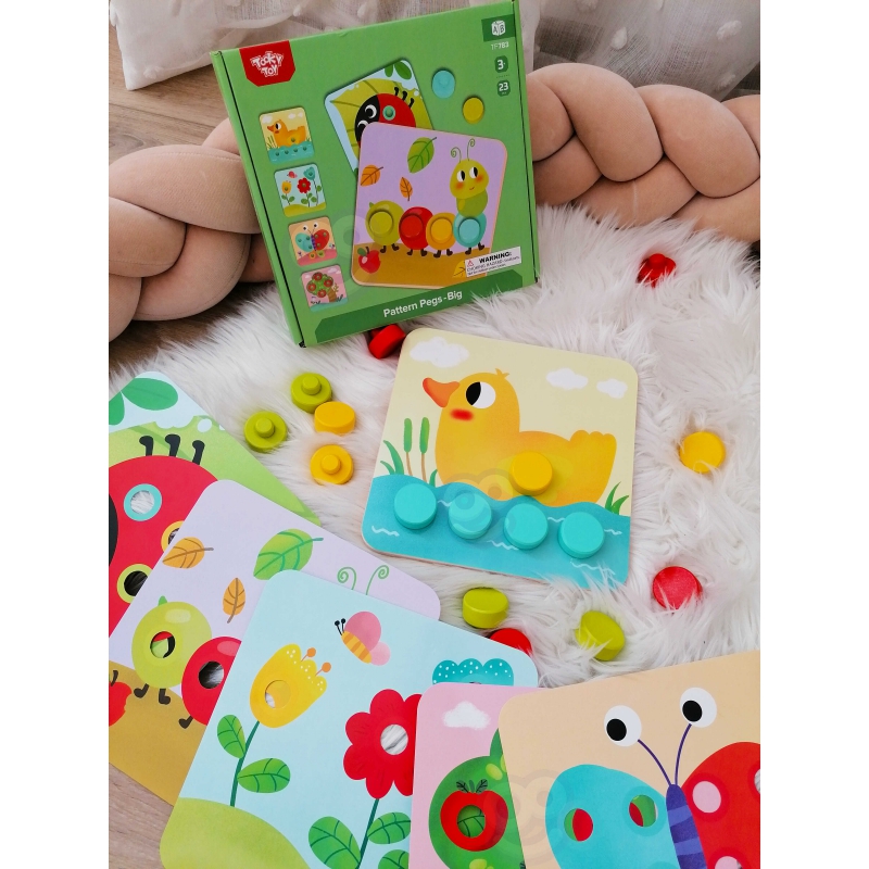 TOOKY TOY Układanka Klocki dla Dzieci Zwierzęta Dopasuj Nauka Kształtów Kolorów + Plansze - obrazek 7