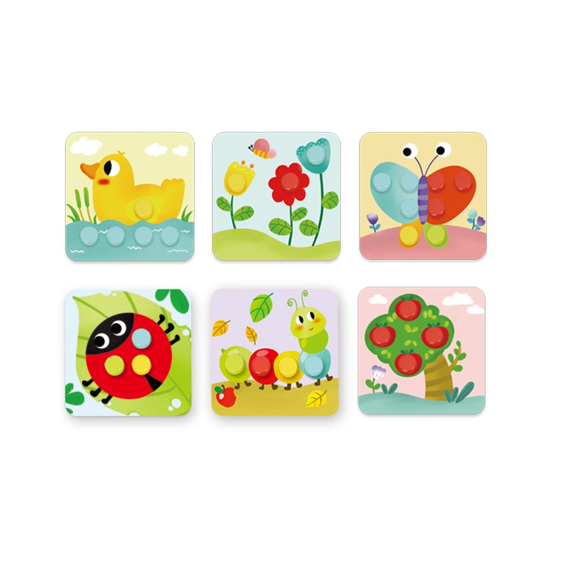 TOOKY TOY Układanka Klocki dla Dzieci Zwierzęta Dopasuj Nauka Kształtów Kolorów + Plansze - obrazek 9