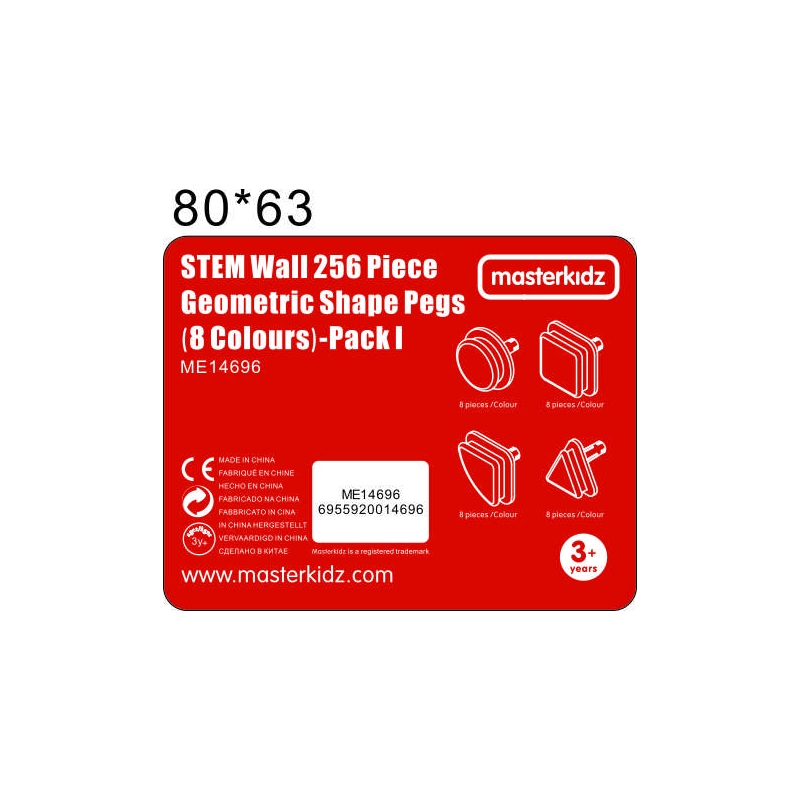MASTERKIDZ Geometryczne Elementy 8 Kolorów 256 szt Akcesoria do tablic STEM - obrazek 5