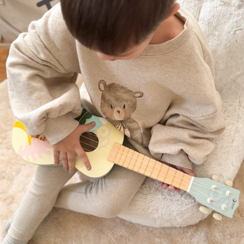 CLASSIC WORLD Drewniane Ukulele Gitara dla Dzieci Różowa - obrazek 2