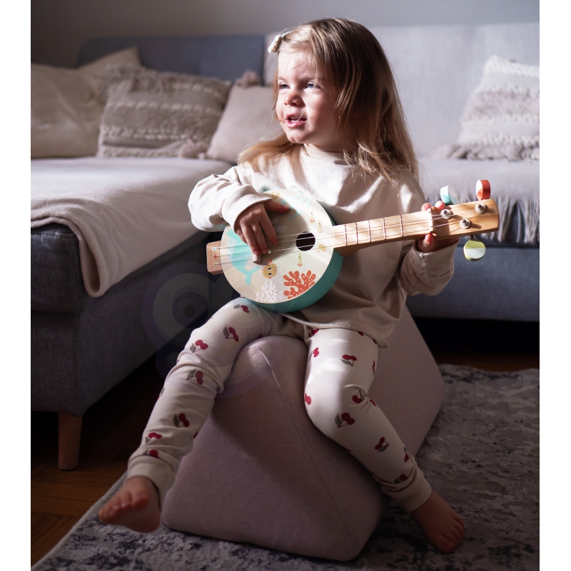 TOOKY TOY Drewniane Banjo Nauka Gry Dla Dzieci z Motywem Morza - obrazek 4