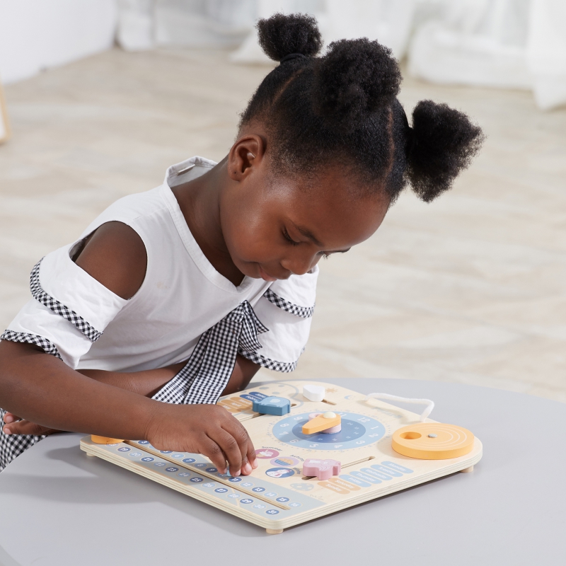 VIGA PolarB Drewniany Kalendarz i Zegar Montessori - obrazek 9